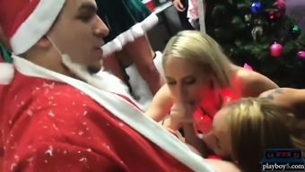 College amateur xmas party turns into a wild fuck orgy