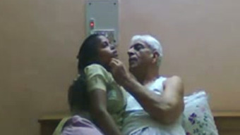 Slutty Indian maid gives head to old grandfather along with ash body hair