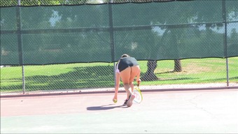Stripping on the public tennis court to turn everyone on