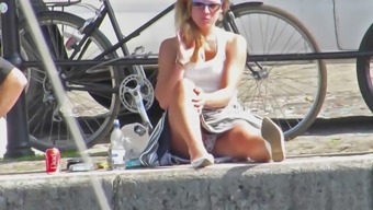 Upskirt of hot woman that talks too much