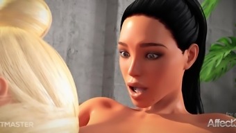 Animated lesbian girls having futanari sex
