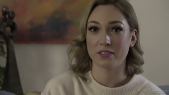 Lovely porn actress Lily Labeau in horny backstage xxx interview