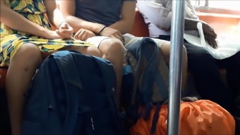 Sexy European Couple in Sri Lankan Train with Legs spread