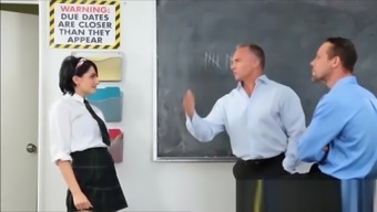 Wild College Schoolgirl Makes 2 Male Teachers Fuck Her