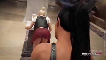 3d animation lesbians having futa sex in a musemum in hd
