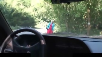 Hitchhiking 70 years old granny getting doggystye fucked
