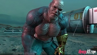 Captain Marvel vs Thanos - Hentai 3D