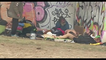 Homeless Threesome on Street
