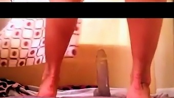 Ebony anal dildo ride