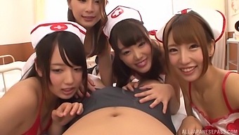 Japanese hotties team up to pleasure one lucky dude in POV video