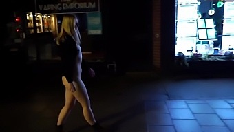 Exhibitionist Wife Walking Nude Around A Town In England