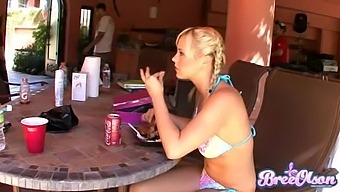 Kinky blonde girl Bree Olson moans during sex in behind the scenes