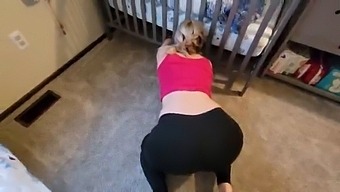 Pregnant Mom gets stuck in crib and son has to come help her get out