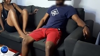 I watch a movie with my boyfriend but I want to fuck African Hairy pussy is always horny