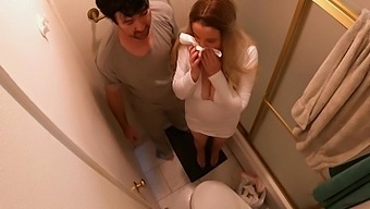 Stepmom And Stepson Have A Secret Rendez-vous In The Bathroom During A Family Dinner