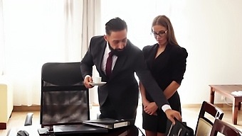 Erotic fucking in the office with gorgeous secretary Eveline Dellai