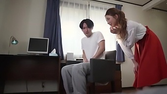 Japanese wife gets tempted by her brother-in-law's oral skills
