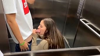 Public sex caught on camera in an elevator with a stranger