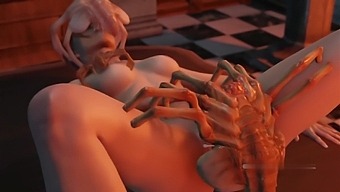 3D Horror Porn: Petite 3D Beauty Gets Fucked With Alien Face-Tit-and-Pussyhuggers