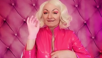 Sexy glove fetish video: MILF in tight nitrile gloves - erotic sounding ASMR clip Arya Grander
