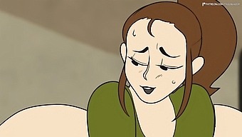 Big Natural Tits and Butt Play in Animation