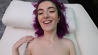Scarlett's small tits bounce as she gets pounded in various positions