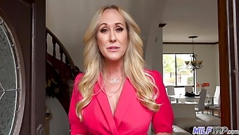 Oral sex and blowjob with busty blonde MILF Brandi Love