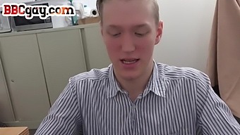 Amateur office twink gets dominated and fucked by a black cock