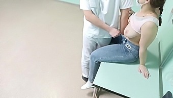 Russian doctor's assistant gets naughty after breast exam
