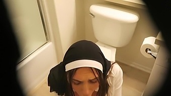 Use this busty nun as a masturbation aid for a massive facial