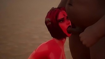 Succubus gets accustomed to the art of oral pleasure in a cartoon