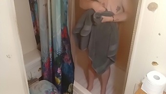 Big Ass Brunette caught in the shower