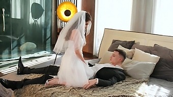 Busty bride pleasures her husband with a big cock in bed