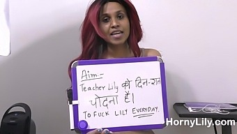 Aroused educator demonstrates techniques for oral pleasure with a well-endowed Indian male